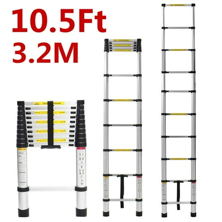 Kadell 16.5Ft/12.5Ft/10.5ft Aluminum Telescoping Ladder, Non-Slip Ladder with Foot pad Lightweight Multi-Use Retractable Extension Step Loft Ladder, 330lbs Load Capacity