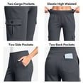 thumbnail image 5 of Zulora Women's Cargo Yoga Pants High Waist Stretchy Waistband Loose Straight Leg Casual Workout Trousers with Side Pockets, 5 of 10
