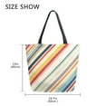 thumbnail image 5 of FORMRS Womens Canvas Tote Bag with Zipper Inner Pocket Shoulder Handbag, Striped Pattern, 5 of 7