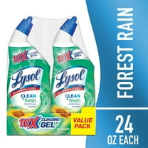 Lysol® Toilet Bowl Cleaner Gel, For Cleaning and Disinfecting, Stain Removal, Forest Rain Scent, 24oz (Pack of 2)