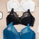 thumbnail image 5 of Lencería sexy para mujer, conjunto de lencería de encaje de 2 piezas, conjunto de sujetador y braguita con aros y canalé para San Valentín, color negro, 5 of 6