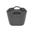 Homz Medium Decorative Storage Rattan Bin, Grey, Set of 12
