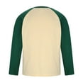 thumbnail image 5 of CaComMARK PI Men's Long Sleeve T-Shirt Casual Cotton Baseball Color Block Loose Long Sleeve Bottoming Shirt Green 6(L), 5 of 5
