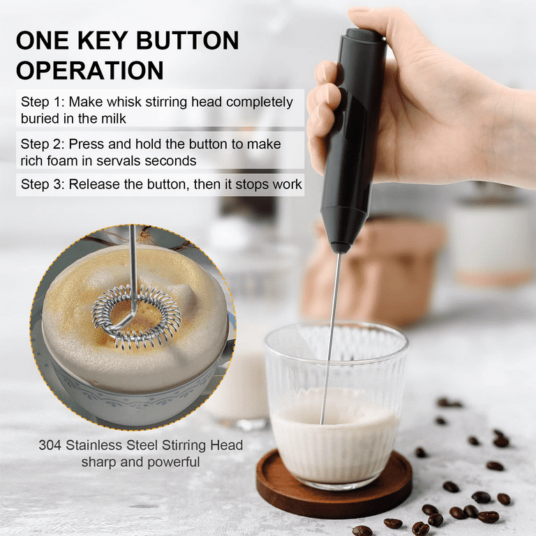 Taomee Milk Frother Handheld,Electric Milk Frother for Coffee with Stand ,Coffee Frother Electric Whisk Drink Mixer for Lattes Milk Coffee Cappuccino