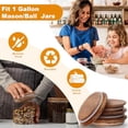 thumbnail image 6 of 4 PCS 1 Gallon Mason Jar Lids Wooden Fits 3.7 Inch Inner Dia Replacement Mason Jar Lids Ball Glass Jar Lids Wooden Lid with Silicone Seal Canning Jars Lids Only for 1 Gallon Jars(4, Natural Acacia), 6 of 7