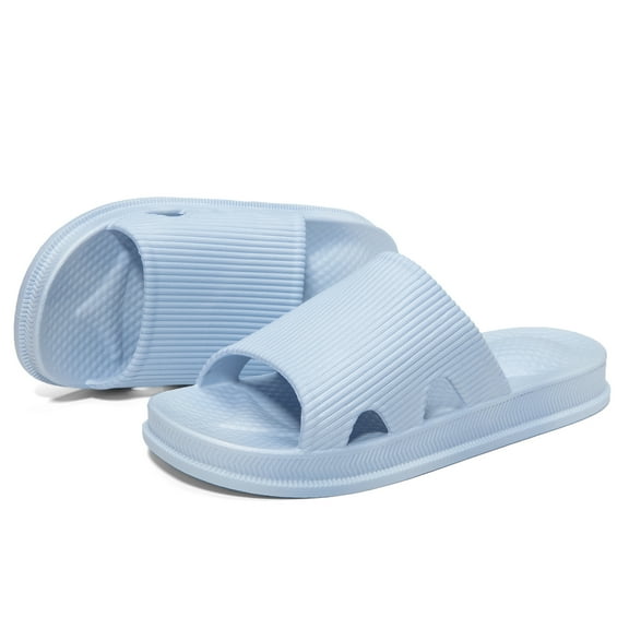 Bathroom Slippers Non-Slip Shower Sandal for Womens, Indoor Outdoor Sandals Slippers, Sky Blue, 5.5-6.5