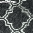 thumbnail image 5 of FairOnly 8'x10'Washable Silk Wool Geometric Area Rug for Bedroom Non Slip Ultra Soft Modern Indoor Rug for Living Room Dining Room,Dark Grey, 5 of 7