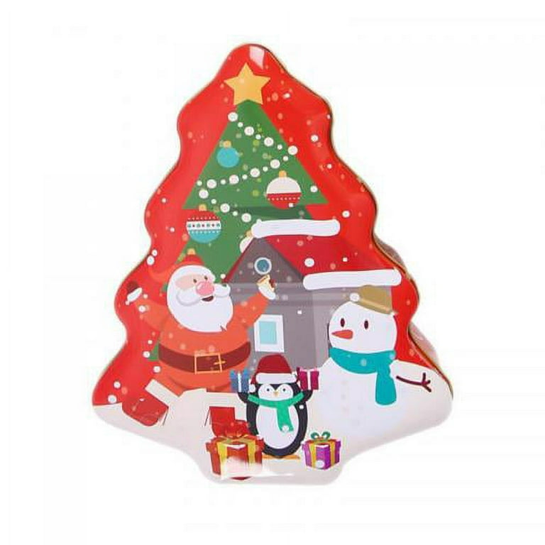 Christmas Cookie Tins Round Santa Holiday Treats Chocolate - Temu