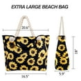 thumbnail image 4 of AOUNQ Large Beach Bags for Women Waterproof Tote Bag with Zipper Carry on Bag for Vacation Travel,Sunflower, 4 of 6