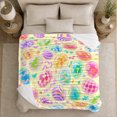 thumbnail image 5 of Whimsical Easter Eggs Autumn Pumpkins, Playful Botanical Garden Scene, Warm Flannel Blanket for Sunroom and Reading Nook, Celestial Art Lovers Easter Gift, Festive Home Decor, 5 of 9