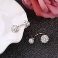 thumbnail image 4 of Braveheart 1 Pair Elegant Women 925 Silver Wedding Ear Rings Girl Geometric Simple Rhinestone Evening Party Ear Studs, 4 of 9