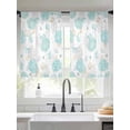 thumbnail image 2 of Teal Coral Sheer Curtains 45 Inch Long 2 Panels, Watercolor Conch Shell Ocean Coastal Light Filtering Rod Pocket Curtains, Sheer Voile Drapes for Living Room Bedroom, 52"x45", 2 of 8