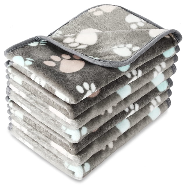 Manta polar con estampado de patas para perros y gatos, 4 unidades