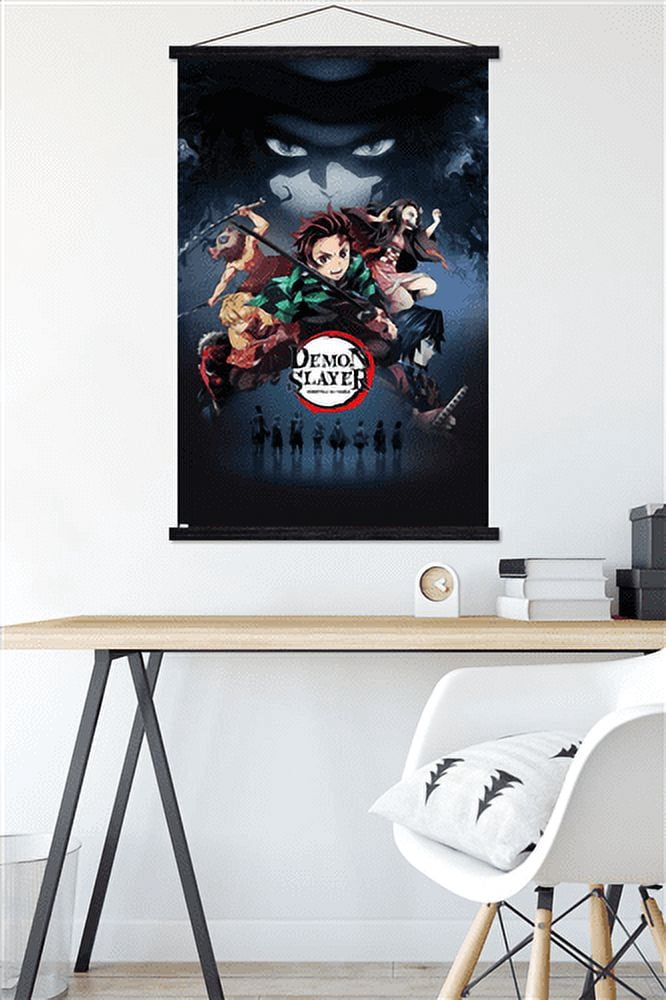 Demon Slayer - Key Visual 3 Wall Poster with Magnetic Frame, 22.375" x 34"