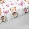 thumbnail image 4 of Homewish Girl Pink Bow Black Out Curtains,Brown Toy Bear Curtains Pack of 2 (42x63 Each),Watercolor Heart Print Bedroom Curtains For Girls Kids,Microfiber Bedroom Decor, 4 of 6