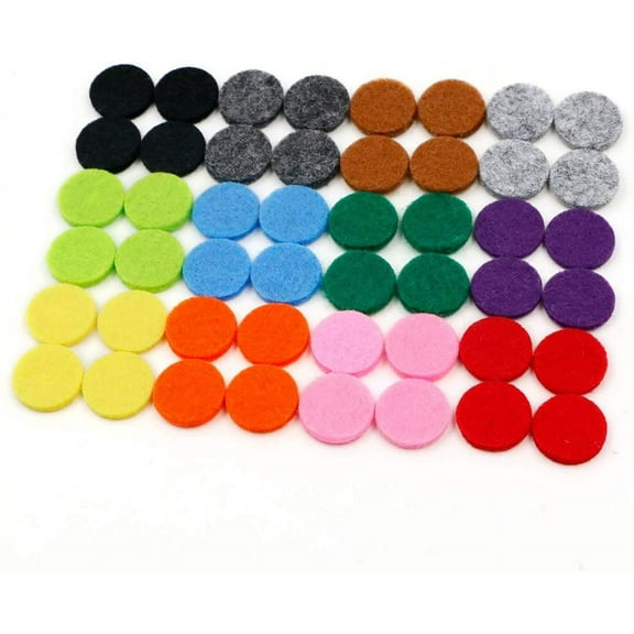 17mm (2/3 inch) Replacement Felt Pads(48 Pieces) for 25mm Essential Oil Diffuser Locket Pendant Necklace with 12 Colors