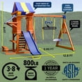 thumbnail image 6 of Sportspower Sunnyslope Wooden Swing Set with Play Fort, Trapeze, 6ft Double Wall Slide with Lifetime Warranty, & Bonus Anchor Kit, 6 of 11