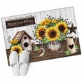 thumbnail image 2 of Rectangle Area Rug 2x3ft,Rustic Retro Wood Plank Bird Washable Carpet Non-Slip Runner Accent Rugs Indoor Floor Mat for Bedroom Living Room Decor,Country Bird Sunflower Pine Cone, 2 of 9