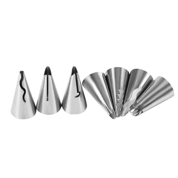 NestledNature Cake Piping, 7Pcs Stainless Steel DIY Pastry Fondant Piping Nozzles Decorating Tips Baking Tool, Cake Icing Piping Nozzle Tips For DIY Cream Baking