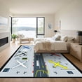 thumbnail image 3 of ODIKA 4'x6' Machine Washable Non-Slip Area Rug, Graphic Gray High Traffic Rug, Gray, 1055866, 3 of 7