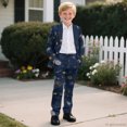 thumbnail image 6 of Whosucclay Space Print Elastic Waist Slim Fit Tuxedo, 2 Piece Boy Suits Single Button Polyester Fabric Formal Wear Outfit for Wedding Kindergarten Graduation, 6 of 10