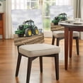 thumbnail image 4 of Farmhouse Chair Covers Set of 8 Rustic Country Green Bulldozers Realistic Well Farmland Chair Back Covers Stretch Removable Washable Slipcovers Protector for Dining Room Kitchen Party Decor, 4 of 9
