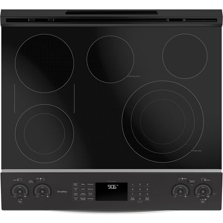 GE - 6.6 Cu. Ft. Slide-In Double Oven Electric Convection Range - Stainless Steel