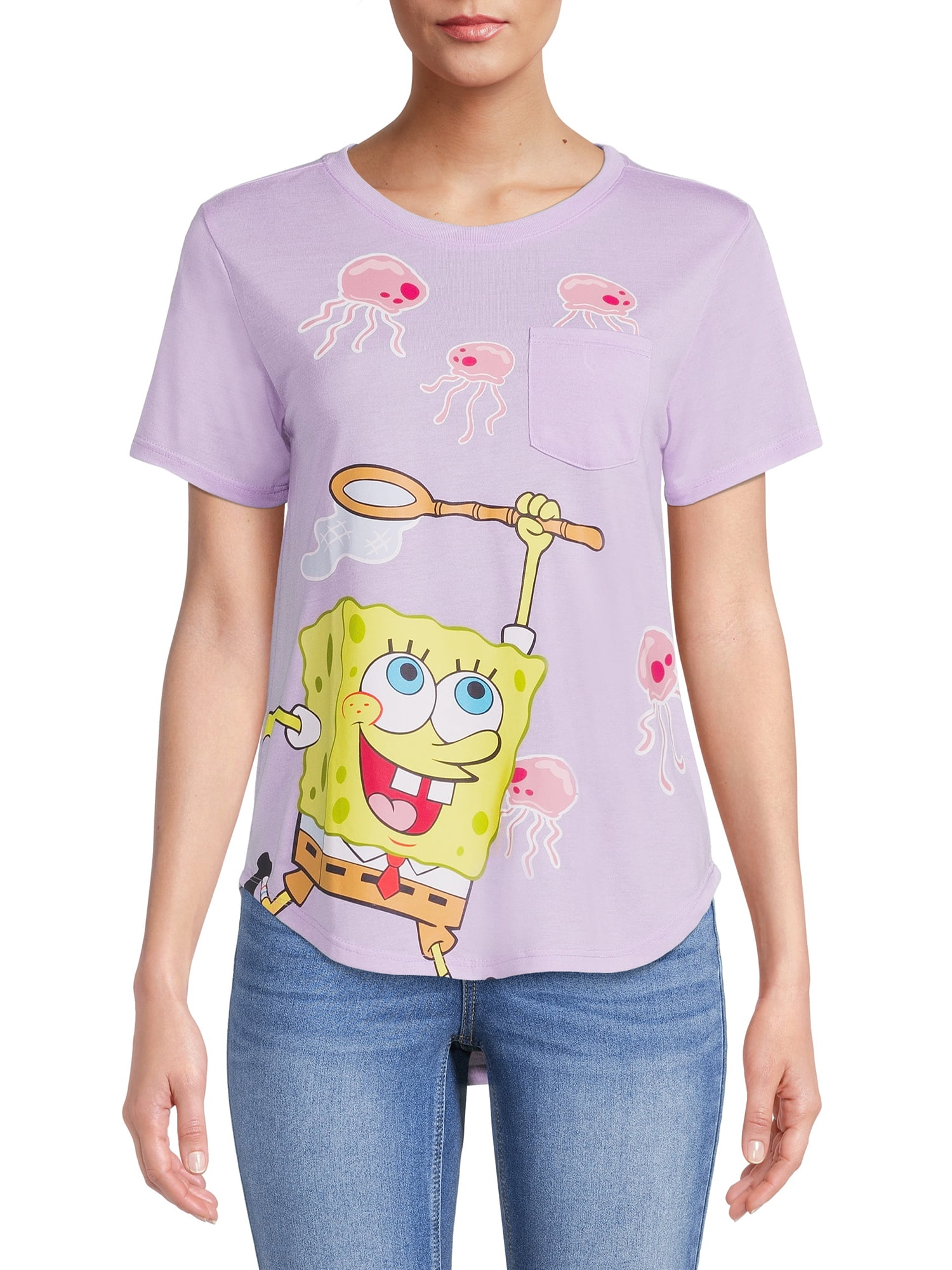 LICENSE Spongebob Women’s Allover Print T-Shirt