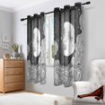 thumbnail image 2 of Yayeee Window Curtains Set of 2 for Living Room Light Filtering 63"x52", Black Moon, 2 of 7