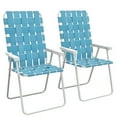 thumbnail image 1 of Outsunny Ensemble de 2 Chaises de Patio Pliantes, Ensemble de Chaises Classiques Portatives, Bleu, 1 of 10