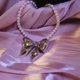thumbnail image 1 of Collar de perlas de pesadilla antes de Navidad para hombre, joyería Rosa Grunge en el cuello, colgantes de encaje y juego de collares, 1 of 3