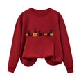 thumbnail image 5 of Mockneck Sweatshirt BWASD Halloween Fashion Oversized Sweatshirt for Women Cute Pumpkin and Black Cat Loose Pullover Loungewear for Spooky Season Party Wear |Red,L, 5 of 5