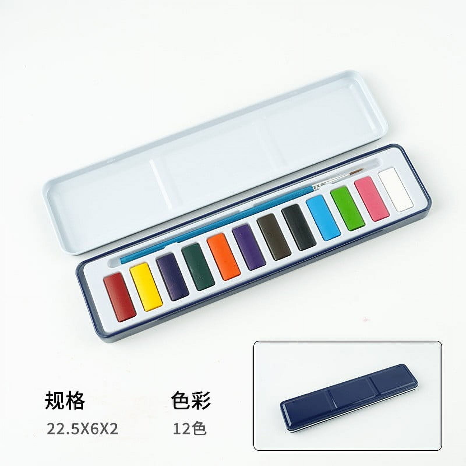 AUHomi Watercolor Paint Set with Brush, 12 Vibrant Colors, Highly Pigmented, For Beginners and Professionals, Portable Travel Watercolor Set