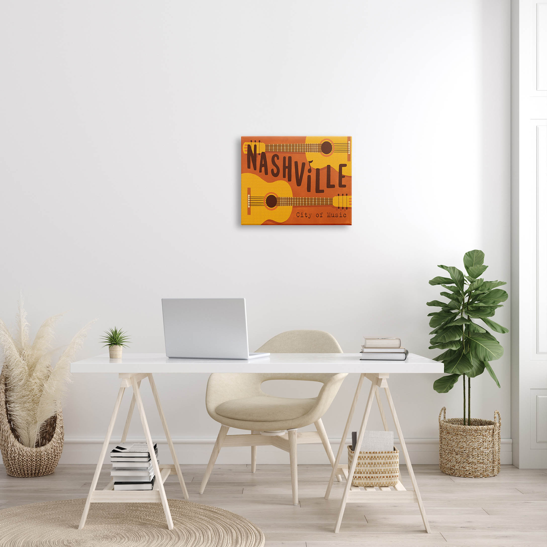 Nashville City of Music Guitars Performing & Arts Graphic Art Gallery Wrapped Canvas Print Wall Art