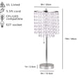 thumbnail image 4 of JERFIT Chrome Crystal Table Lamp with Pull String Switch, Glam Accent Lighting for Bedroom Nightstand or Living Room, 4 of 6