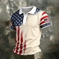 thumbnail image 2 of WULMLEO Men's 250 Anniversary USA Shirt 250 Years American Polo Tops Short Sleeve 250th Birthday 4th of July Patriotic Flag Tee Beige S, 2 of 5