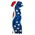 thumbnail image 4 of Edvintorg 4Th Of July Casual Dresses for Women Fashion Independence Day Printed Crew Neck Short Sleeve Maxi Dresses with Pocket Womens Summer Dresses, 4 of 5