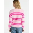 thumbnail image 3 of No Boundaries Striped Feather Sweater, Women's & Women's Plus, 3 of 5
