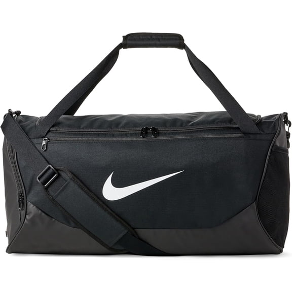 Nike Adult Gameday Brasilia X Training Duffel Bag (Medium,60L) | Mens and Womens / Black/Black/White