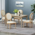 thumbnail image 2 of GDF Studio Newman French Country Fabric Dining Chairs, Set of 4, Blue and Beige Floral Print and Natural, 2 of 8