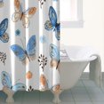 thumbnail image 4 of White Blue Butterfly Flower Pattern Shower Curtain 36"x72" ,Bathroom Decorative Shower Curtains Set with 12 Hooks,Modern Waterproof Washable Shower Curtain, 4 of 6