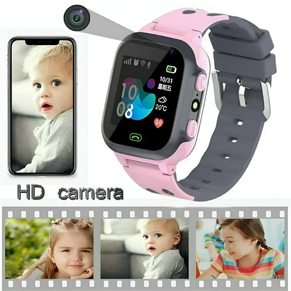 GJX Kids Smart Watch Waterproof with LBS Tracker Phone Smartwatch Touch Screen Sport Smartwatch with Voice Chat SOS Help Anti-Lost Calling Phone Watches for Girls Boys Children Teen Student