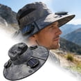 thumbnail image 1 of FUZHIQ Unisex Solar Fan Hat, Wide Brim Sun Hat with Three Fans Rechargeable UV Protection Cooling Sun Hat for Fishing Hiking Camping Beach Outdoor Activities,42cm, 1 of 6