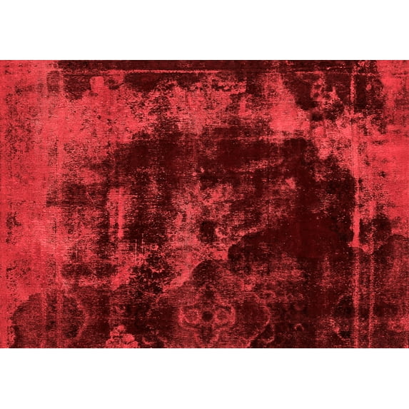 Ahgly Company Indoor Rectangle Abstract Red Modern Area Rugs, 5' x 8'