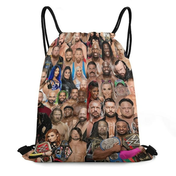 WWE Drawstring Backpack Water Resistant String Bag Sackpack Cinch for Sports, Gym, Travel, Swimming, Yoga, Beach