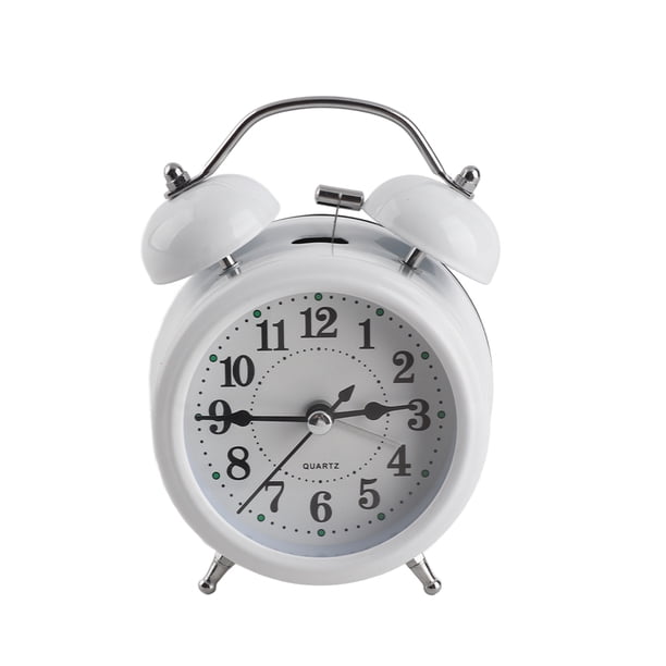 Despertador De Cabecera, Reloj De Alarma Gemela De Metal Suave Retroiluminación Para El Dormitorio