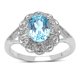 thumbnail image 1 of 1.60 ct. t.w. Blue Topaz and White Topaz Ring in Sterling Silver QJ Model, 1 of 2