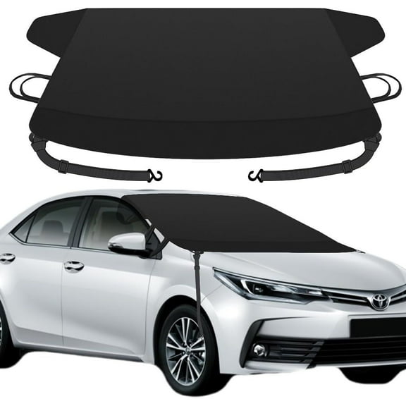 Large Car Windshield Cover for Ice and Snow, Upgraded Thicken Oxford Fabric Automotive Windshield Snow Covers, Winter Magnetic Windshield Frost Cover, Universal for Most Vehicle, 67x47in