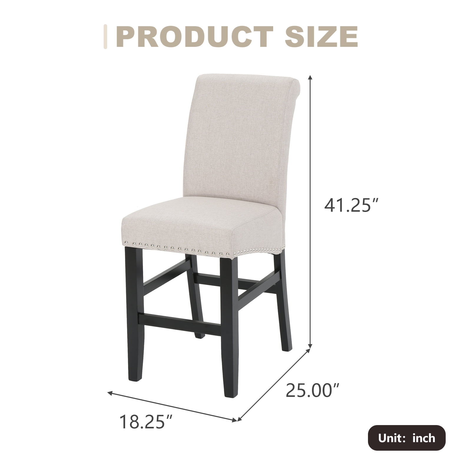 Kadyn Counter Height Stools Set of 2, Modern Upholstered Dining Chairs with Wood Legs, Counter Height Barstools for Dining Room, Bedroom, Wheat Kadyn Counter Height Stools Set of 2, Modern Upholstered Dining Chairs with Wood Legs, Counter Height Barstools for Dining Room, Bedroom, Wheat