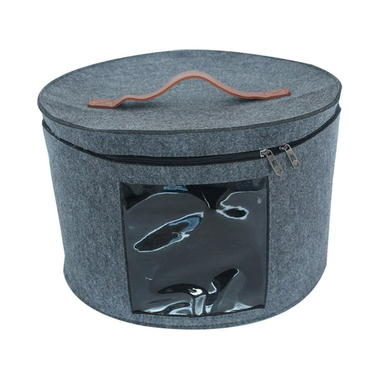 Hat Box Hat Storage Box for Women Men Storage Bin Large Capacity Foldable  Travel Hat Boxes Collapsible Hat Organizer for Toy Storage Closet Black